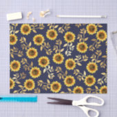 Sonnengelbe goldene Navy Sonnenblumen Blätter Must Seidenpapier (Handwerk)