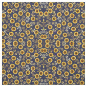 Sonnengelbe goldene Navy Sonnenblumen Blätter Must Stoff (Muster)