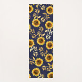Sonnengelbe goldene Navy Sonnenblumen Blätter Must Yogamatte (Vorderseite)