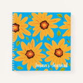 Sonnengelbe handgemalte Daisy auf Aqua Notizblock (Vorderseite)