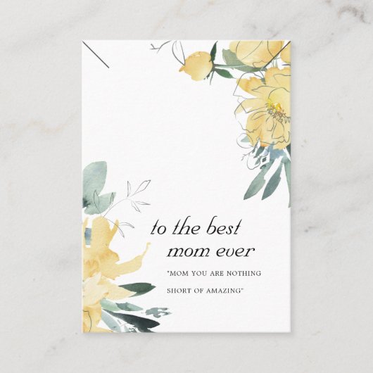 SONNENGELBE MAMA GIFT NECKLACE DISPLAY-KARTE PLATZKARTE (Vorderseite)