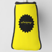 Sonnengelbe Putterabdeckung mit Name und Anfangsbe Golf Headcover (Rotieren 90)