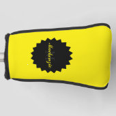 Sonnengelbe Putterabdeckung mit Name und Anfangsbe Golf Headcover (Vorderseite)