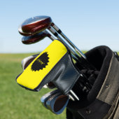 Sonnengelbe Putterabdeckung mit Name und Anfangsbe Golf Headcover (In Situ)