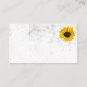 Sonnengelbe Sonnenblume auf schwarz-weiß Visitenkarte (Rückseite)