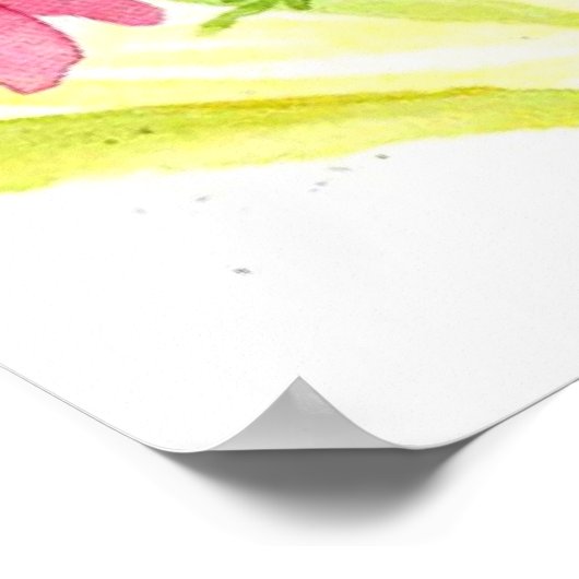 Sonnengelbe wilde Blume Wasserfarbe Poster (Ecke)