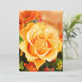 Sonnengelber Rose in Bouquet Einladung (Stehend Vorderseite)