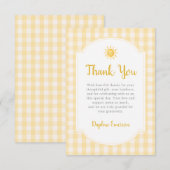 Sonnengelbes Babyshower Dankeskarte (Vorne/Hinten)