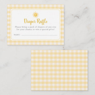 Sonnengelbes Babyshower-Windel-Raffle Begleitkarte