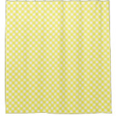 Sonnengelbes Gingham Duschvorhang (Vorderseite)