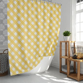 Sonnengelbes Gingham Duschvorhang