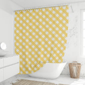 Sonnengelbes Gingham Duschvorhang