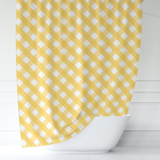 Sonnengelbes Gingham Duschvorhang