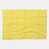 Sonnengelbes Küchentuch mit Sonnenstrahlen (Horizontal)