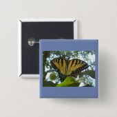 Sonnengelbes Monarch Button (Vorne & Hinten)