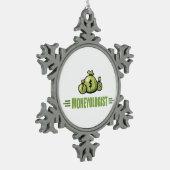 Sonnengeld Schneeflocken Zinn-Ornament (Links)