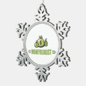 Sonnengeld Schneeflocken Zinn-Ornament (Rechts)