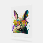 Sonnengesicht Cool Osterhase mit Brille Acrylschild (Winkel)