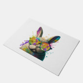 Sonnengesicht Cool Osterhase mit Brille Fußmatte (Schrägansicht)