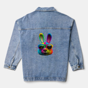 Sonnengesicht Cool Osterhase mit Brille Jeansjacke