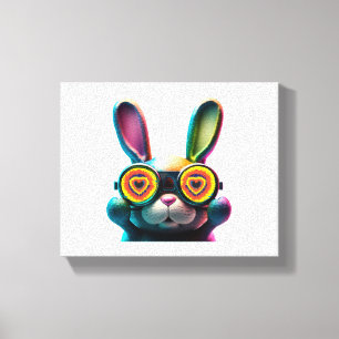 Sonnengesicht Cool Osterhase mit Brille Leinwanddruck