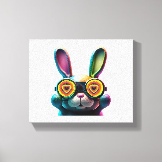 Sonnengesicht Cool Osterhase mit Brille Leinwanddruck (Vorderseite)