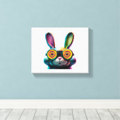 Sonnengesicht Cool Osterhase mit Brille Leinwanddruck (Insitu (Holzboden))