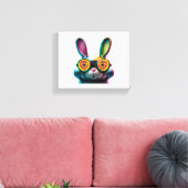 Sonnengesicht Cool Osterhase mit Brille Leinwanddruck (Insitu (Wohnzimmer))