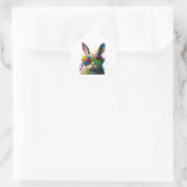 Sonnengesicht Cool Osterhase mit Brille Runder Aufkleber (Tasche)