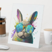 Sonnengesicht Cool Osterhase mit Brille Sockelschild (In Situ)