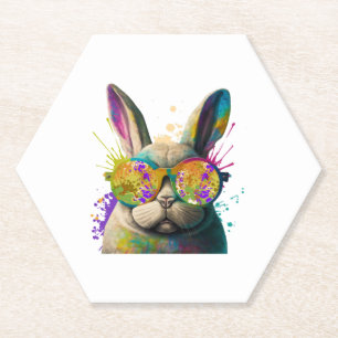 Sonnengesicht Cool Osterhase mit Brille Untersetzer