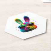 Sonnengesicht Cool Osterhase mit Brille Untersetzer (angewinkelt)