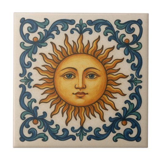 Sonnengesicht Fliese (Vorderseite)