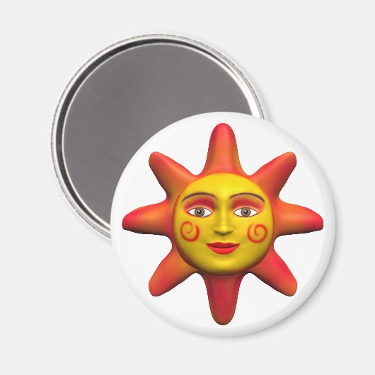 SonnenGesicht Magnet (Vorderseite/Rückseite)
