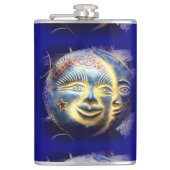 Sonnengesicht/Mond-Gesichtskolben Flachmann (Vorderseite)