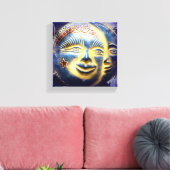 Sonnengesicht/Mondgesicht umhüllte Leinwand (Insitu (Wohnzimmer))
