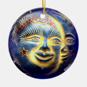 Sonnengesicht/Mondgesichtsverzierung Keramikornament (Vorne)