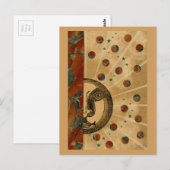 Sonnengesicht, Planeten und Sterne Postkarte (Vorne/Hinten)