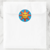SonnenGesicht Runder Aufkleber (Tasche)