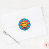 SonnenGesicht Runder Aufkleber (Umschlag)
