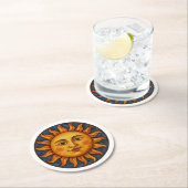 SonnenGesicht Runder Pappuntersetzer (Vor Ort)