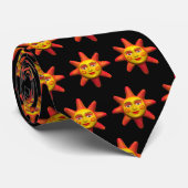 Sonnengesicht - Schwarz Krawatte (Gerollt)