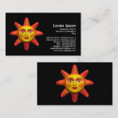 Sonnengesicht - Schwarz Visitenkarte (Vorne/Hinten)