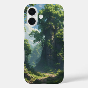 Sonnengesprenkelter Waldweg iPhone 16 Hülle