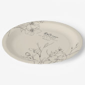 Sonnengewaschene Gartenhochzeit Blumenborder ID128 Pappteller (Schrägansicht)