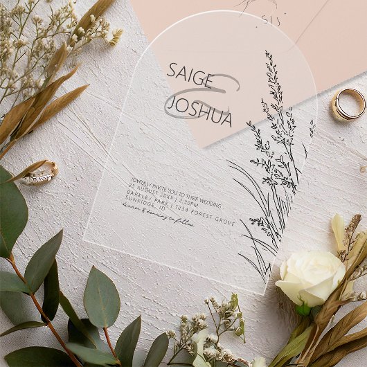 Sonnengewaschene Gartenhochzeit ID1283 Acryleinladungen