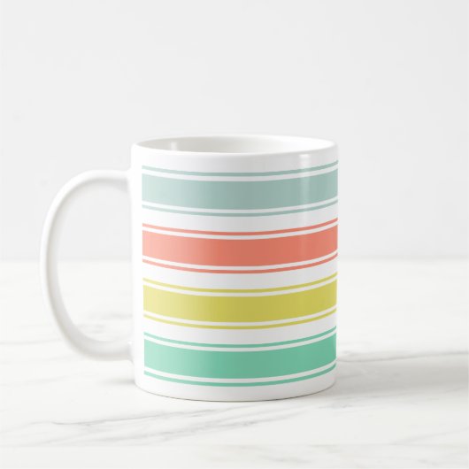 Sonnengewaschene Neon Cabana Stripe Kaffeetasse (Links)