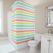 Sonnengewaschene Neon Summer Cabana Stripe Duschvorhang (Beispiel)