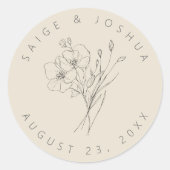 Sonnengewashte Gartenhochzeit ID1283 Runder Aufkleber (Vorderseite)
