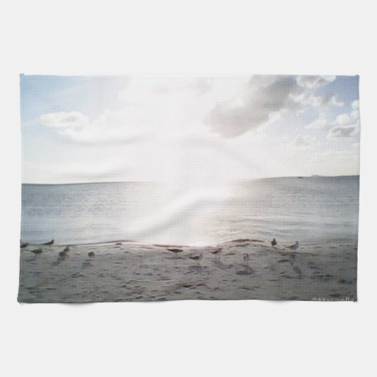 Sonnenglanz am Strand Geschirrtuch (Horizontal)